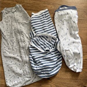 Unbranded Kids Navy & White Anchor Sleepwear Set - 3 Pieces
